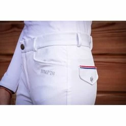 Jump'in Unisex Junior Sacha Breeches -Farm House Tack Sales Shop Jump.In Unisex.Junior.Sacha .Breeches White Logo
