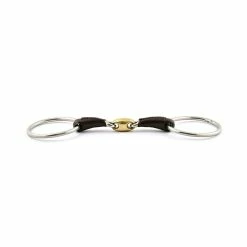 Jump'in French Link Large Ring Leather Covered Bit