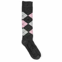 USG Karo Socks 31 USG Karo Socks -Farm House Tack Sales Shop KARO KL.USG Socks Drk.Grey .Lt .Grey .Pink Front