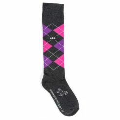 USG Karo Socks 30 USG Karo Socks -Farm House Tack Sales Shop KARO KL.USG Socks Drk.Grey .Pink .Lilac Front