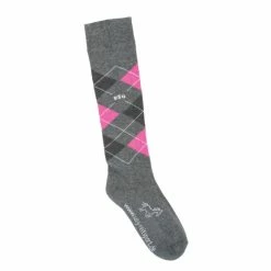 USG Karo Socks 32 USG Karo Socks -Farm House Tack Sales Shop KARO KL.USG Socks Grey.Rose Front