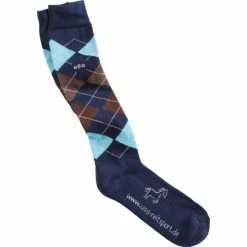 USG Karo Socks 24 USG Karo Socks -Farm House Tack Sales Shop KARO KL.USG Socks Nvy.Brn .Bl Front