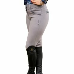 KL Select Gabrielle Knee Patch Breech 21 KL Select Gabrielle Knee Patch Breech -Farm House Tack Sales Shop KLSelect Gabrielle.KP .Breach Grey.Navy