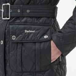 Barbour Women's Belted Country Utility Quilted Jacket -Farm House Tack Sales Shop LQU1639BK11 Barbour Belt.Quilted.Utility.Jacket Black Pocket