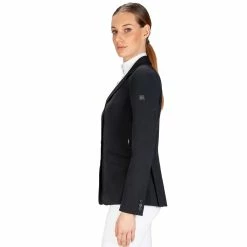 Equiline Women's Hayley Hunter Show Coat In X-Cool Evo -Farm House Tack Sales Shop M00874 EQuiline Hayley.Hunter Black Side