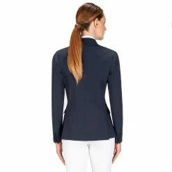 Equiline Women's Hayley Hunter Show Coat In X-Cool Evo -Farm House Tack Sales Shop M00874 EQuiline Hayley.Hunter Blue Back