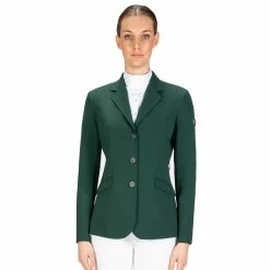 Equiline Women's Hayley Hunter Show Coat In X-Cool Evo -Farm House Tack Sales Shop M00874 EQuiline Hayley.Hunter Green