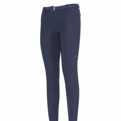 Equiline Women's CrendaK B-Move Knee Grip Breeches 9 Equiline Women's CrendaK B-Move Knee Grip Breeches -Farm House Tack Sales Shop N09023 Crendak Equiline KP.B Move.Breeches Cobalto 01