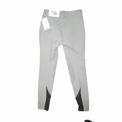 RJ Classics Harper Ladies' Natural Rise Silicone Knee Patch Breech -Farm House Tack Sales Shop RJ.Classics Harper.Breeches Grey.Mist Back