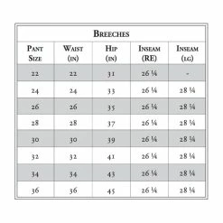 RJ Classics Anna Ladies' Mid-Rise Front Zip Breech 10 RJ Classics Anna Ladies' Mid-Rise Front Zip Breech -Farm House Tack Sales Shop RJ Classics Breech Size Chart 25218.1585145224.1280.1280