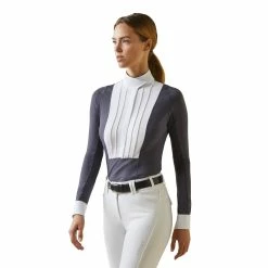 Ariat Womens Luxe Long Sleeve Show Shirt -Farm House Tack Sales Shop S23 WMS ENGL 10043395 front