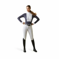 Ariat Womens Luxe Long Sleeve Show Shirt -Farm House Tack Sales Shop S23 WMS ENGL 10043395 full