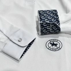 Essex Classics Ladies "Owls" Talent Yarn Wrap Collar Long Sleeve Show Shirt -Farm House Tack Sales Shop SRL44 W1 02