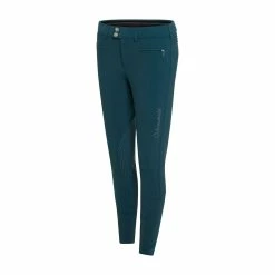 Samshield Women's Adele Metal Dots Knee Grip Breeches -Farm House Tack Sales Shop Samshield Adele.Metal .Dot Forest.Green Front
