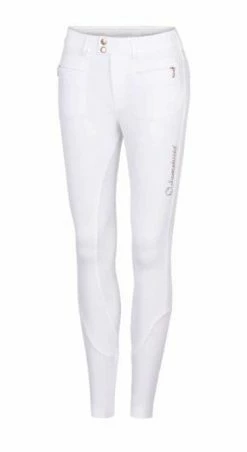 Samshield Women's Adele Knee Grip Breeches -Farm House Tack Sales Shop Samshield Adele White.Rose .Gold Front