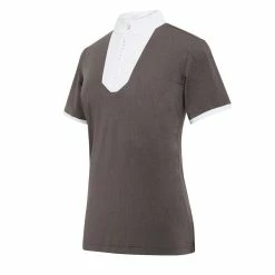 Samshield Women's Apollina Crystal Show Shirt -Farm House Tack Sales Shop Samshield Apollina.Crystal Taupe.Glitter Front