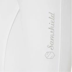 Samshield Women's Celeste Knee Grip Breeches -Farm House Tack Sales Shop Samshield Celeste.Knee .Grip White Front Detail