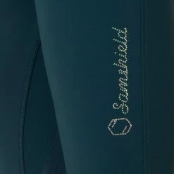 Samshield Women's Clara Knee Grip Breeches -Farm House Tack Sales Shop Samshield Clara KP Forest.Green .TT Logo