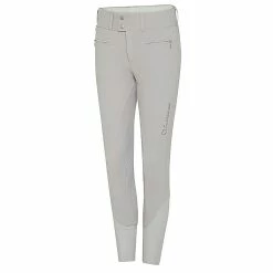 Samshield Women's Clara Knee Grip Breeches -Farm House Tack Sales Shop Samshield Clara KP Stone.Grey .TT Front
