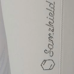 Samshield Women's Clara Knee Grip Breeches -Farm House Tack Sales Shop Samshield Clara KP Stone.Grey .TT Logo