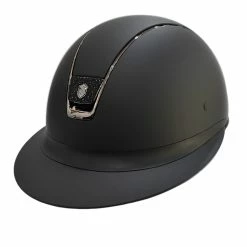 Samshield Custom Miss Shield Matte Black Chrome Black Blazon Crystal Helmet -Farm House Tack Sales Shop Samshield Custom Miss.Shield Blazon.Crystals Black 03
