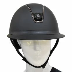 Samshield Custom Miss Shield Matte Black Chrome Black Blazon Crystal Helmet -Farm House Tack Sales Shop Samshield Custom Miss.Shield Blazon.Crystals Black Mannequin 00