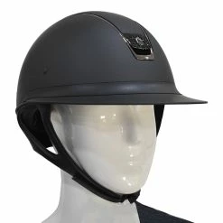 Samshield Custom Miss Shield Matte Black Chrome Black Blazon Crystal Helmet -Farm House Tack Sales Shop Samshield Custom Miss.Shield Blazon.Crystals Black Mannequin 01