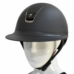 Samshield Custom Miss Shield Matte Black Chrome Black Blazon Crystal Helmet -Farm House Tack Sales Shop Samshield Custom Miss.Shield Blazon.Crystals Black Mannequin 04