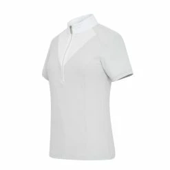 Samshield Women's Jordana Short Sleeve Show Shirt -Farm House Tack Sales Shop Samshield Jordana Pearl.Grey Front