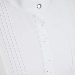 Samshield Women's Sixtine Show Shirt 18 Samshield Women's Sixtine Show Shirt -Farm House Tack Sales Shop Samshield Sixtine SS.Show .Shirt White Front.Detail