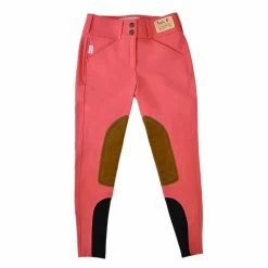 Tailored Sportsman Girls Sock Bottom Trophy Hunter Breeches -Farm House Tack Sales Shop Sherbet.Tan 01