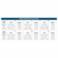 Ovation Ladies Sofia Black Field Boot 5 Ovation Ladies Sofia Black Field Boot -Farm House Tack Sales Shop SofiaFieldBoots SizeChart