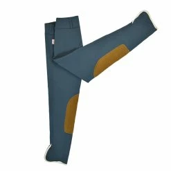 Tailored Sportsman Low Rise Front Zip Vintage Knee Patch Breeches -Farm House Tack Sales Shop T.Sports 1967 lake.blue tan 3