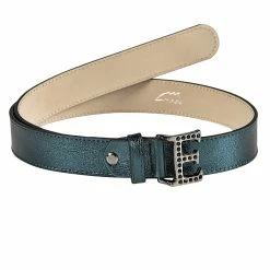 Equiline GrueG Fancy Leather Belt -Farm House Tack Sales Shop T11372 Grueg Fancy.Leather.Belt Equiline Green.Beetle 01
