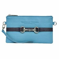 Tucker Tweed Equestrian Wellington Wristlet 46 Tucker Tweed Equestrian Wellington Wristlet -Farm House Tack Sales Shop TT WW SB DC Sky.Blue .Dark .Chocolate