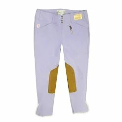 Tailored Sportsman Low Rise Front Zip Vintage Knee Patch Breeches -Farm House Tack Sales Shop Tailored.Sportsman 1967 Breeches Lavender.Tan 00