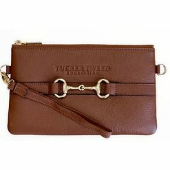 Tucker Tweed Equestrian Wellington Wristlet 44 Tucker Tweed Equestrian Wellington Wristlet -Farm House Tack Sales Shop Tucker.Tweed Wellington.Wristlet Saddle.Brown