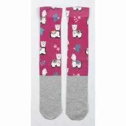 USG Happy Print Soft Socks -Farm House Tack Sales Shop US3000 KL.USG Happy.Print .Socks Pink.Alpaca Front