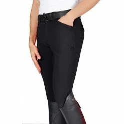 Vestrum Men's San Diego Knee Patch Breeches -Farm House Tack Sales Shop Vestrum San.Diego .Knee .Grip .Breech Black Front.2