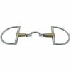 Metalab Jointed Rawhide Leather With Quarter Moon D-ring Snaffle Bit
