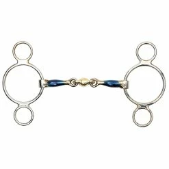 Shires Blue Sweet Iron Two Ring Gag With Lozenge