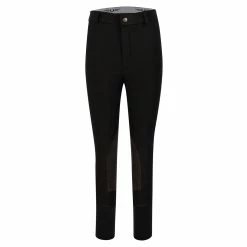 TuffRider Children's Ribb Knee Patch Breeches -Farm House Tack Sales Shop black front 10753.1588684594.1280.1280