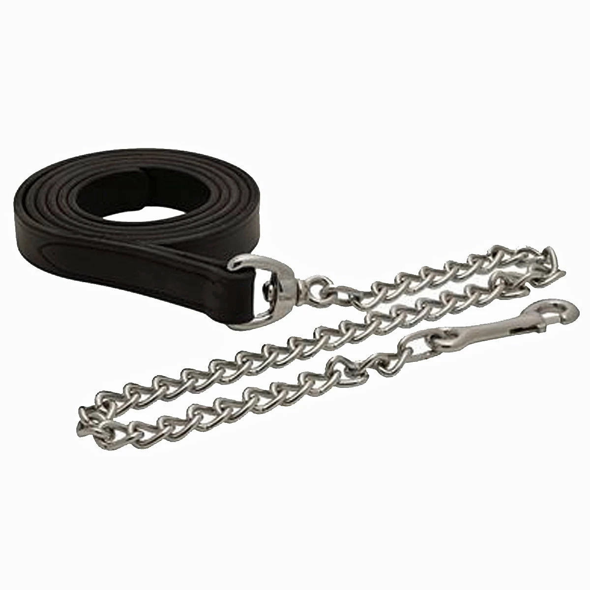 Perri's 1" Leather Lead With Chain 1 Perri's 1" Leather Lead With Chain