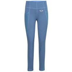 TuffRider Children's Minerva EquiCool Tights 43 TuffRider Children's Minerva EquiCool Tights -Farm House Tack Sales Shop blue front 33515.1587157084.1280.1280