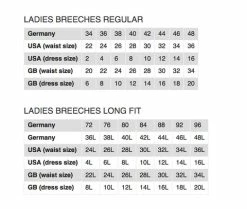 Cavallo Ladies Lin Grip Riding Breeches -Farm House Tack Sales Shop cavallo breeches size chart 1