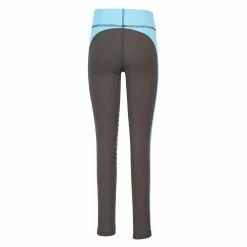 TuffRider Children's Ventilated Schooling Tights -Farm House Tack Sales Shop charcoal neonblue4 58838.1583525668.1280.1280