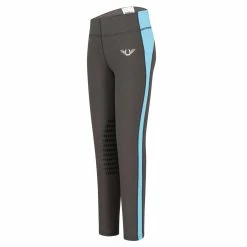 TuffRider Children's Ventilated Schooling Tights -Farm House Tack Sales Shop charcoal neonblue 95595.1583525668.1280.1280