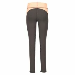TuffRider Children's Ventilated Schooling Tights -Farm House Tack Sales Shop charcoal neonpeach4 29509.1583525669.1280.1280