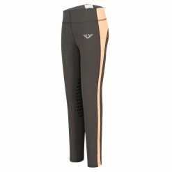 TuffRider Children's Ventilated Schooling Tights -Farm House Tack Sales Shop charcoal neonpeach 04407.1583525669.1280.1280