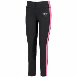 TuffRider Children's Ventilated Schooling Tights -Farm House Tack Sales Shop charcoal neonpink 48180.1583525672.1280.1280